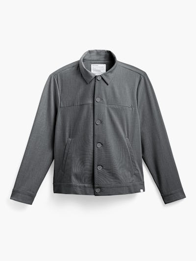 mens velocity shirt jacket soft granite front full flat