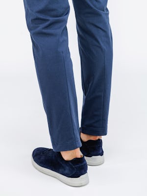 Back of Shadow Blue Heather Men's Kinetic Pull-On Pant on model