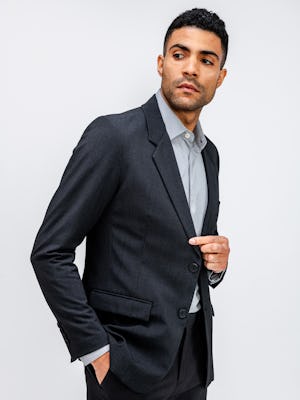 Men's Dark Charcoal Velocity Suit Jacket on model