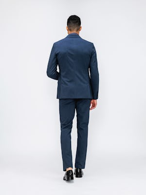 Back of Men's Azurite Heather Velocity Suit Jacket on model