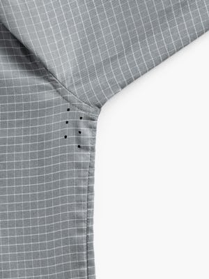 Men's Aero Zero Dress Shirt Platinum Grey Grid flat