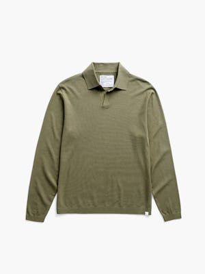 mens atlas polo sweater olive flat