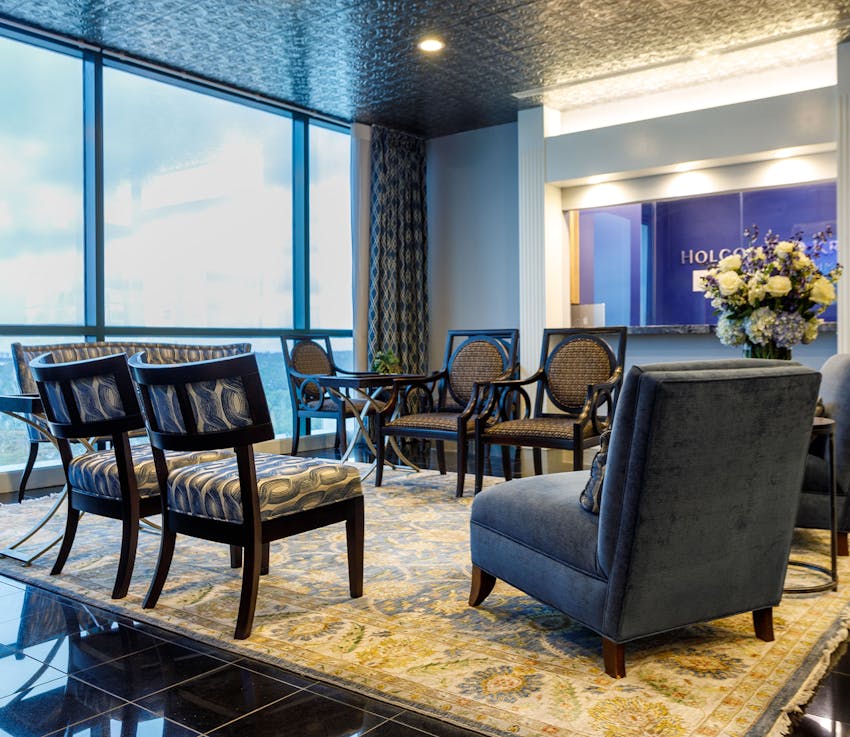 waiting room of the Holcomb & Kreithen facility