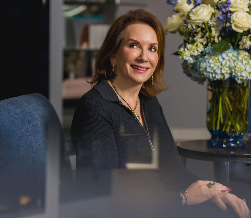 female patient sitting in waiting room