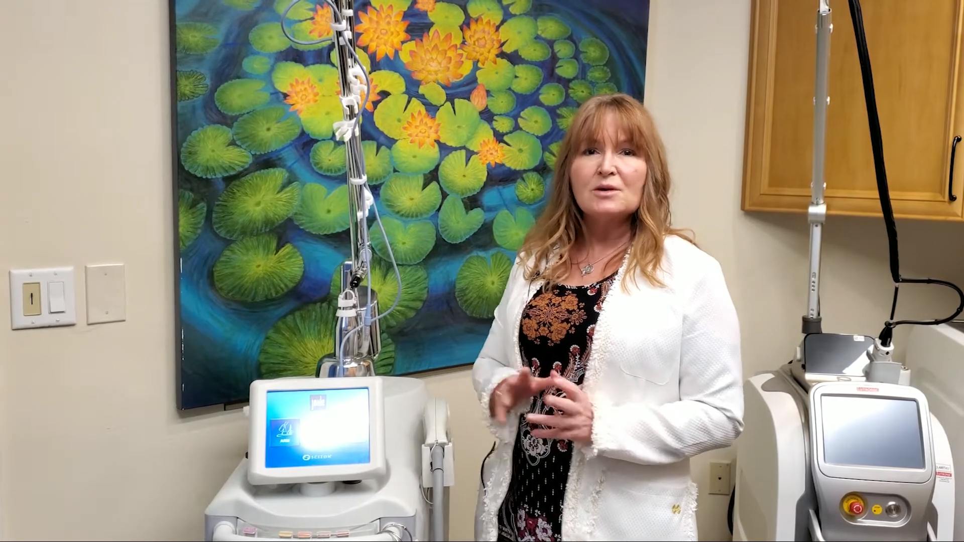 Kelly Stevens, PA explaining the Halo Fractional Laser treatment