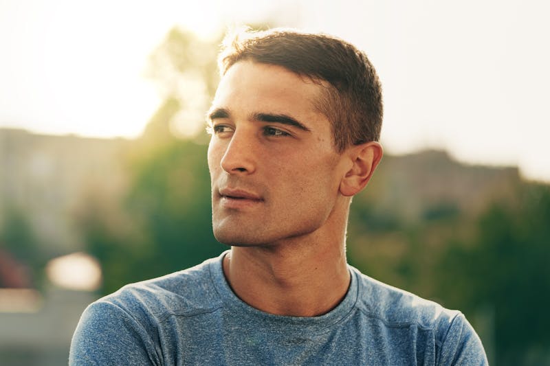 Man looking to the side