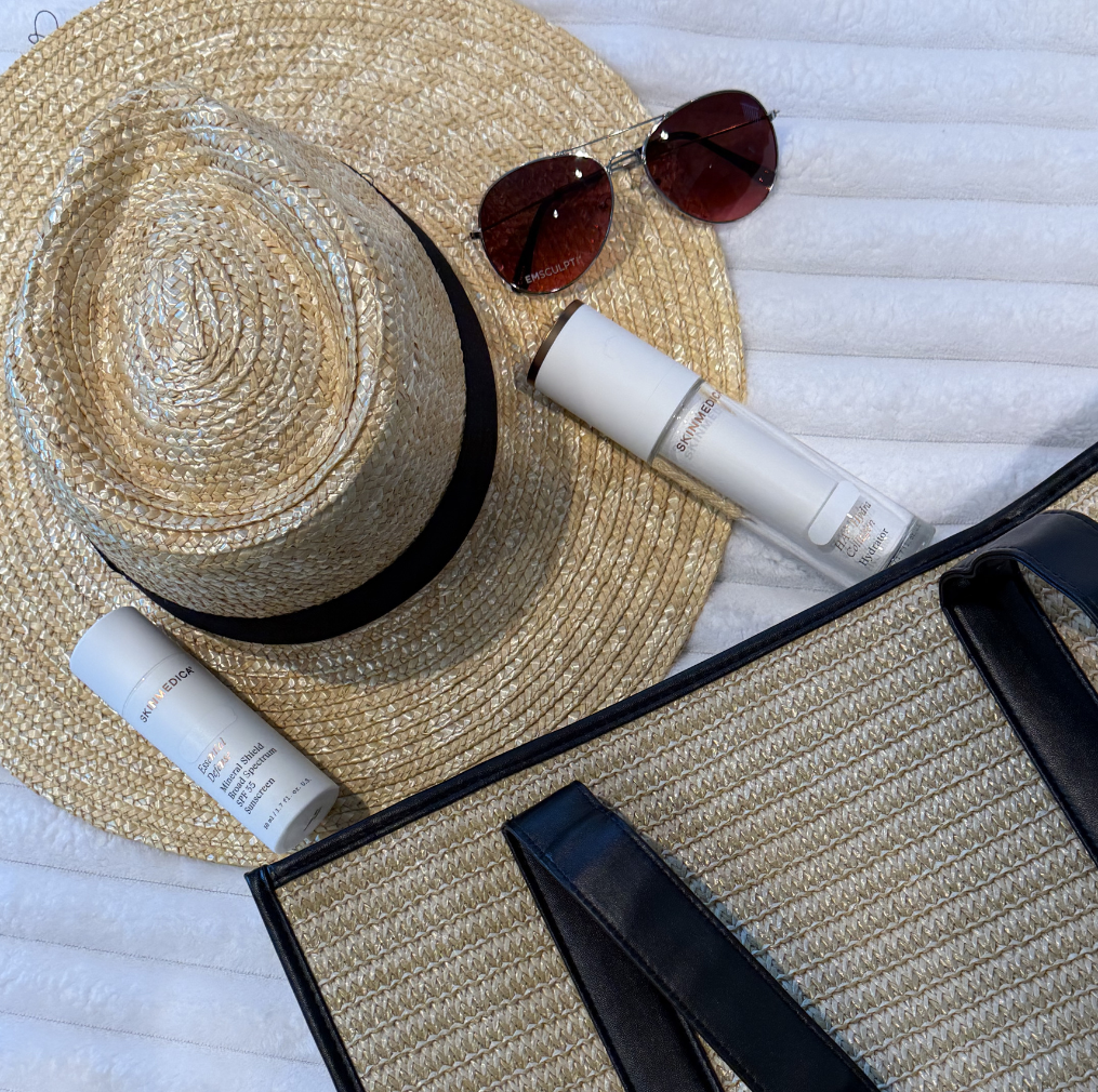 SKin Medica Duo, hat, and sunglasses