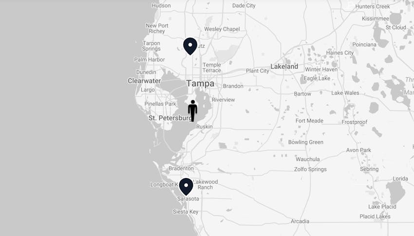 map of sarasota and tampa