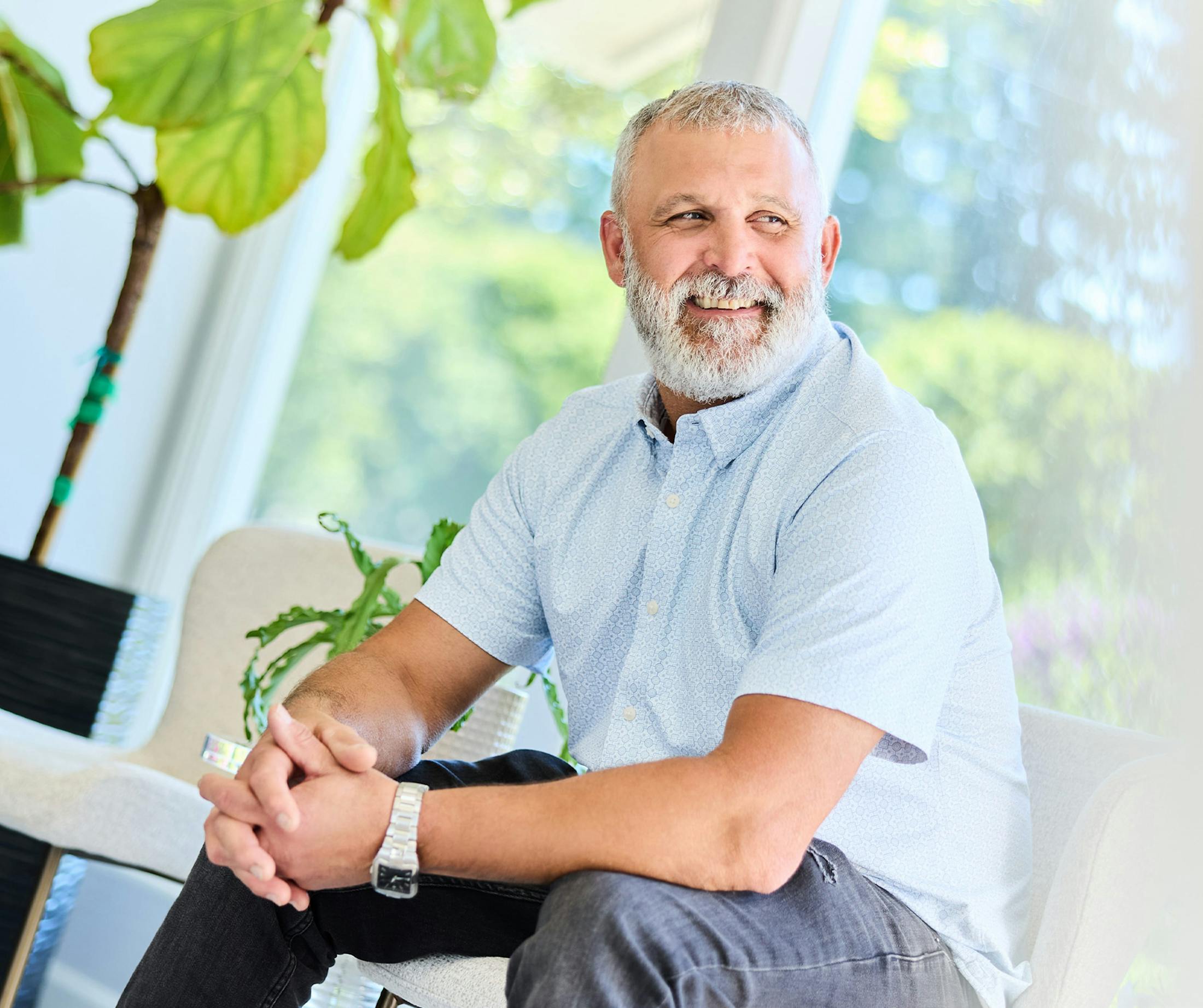 older man smiling