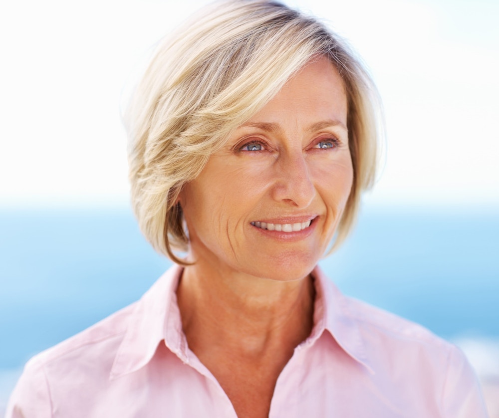 blonde woman smiling