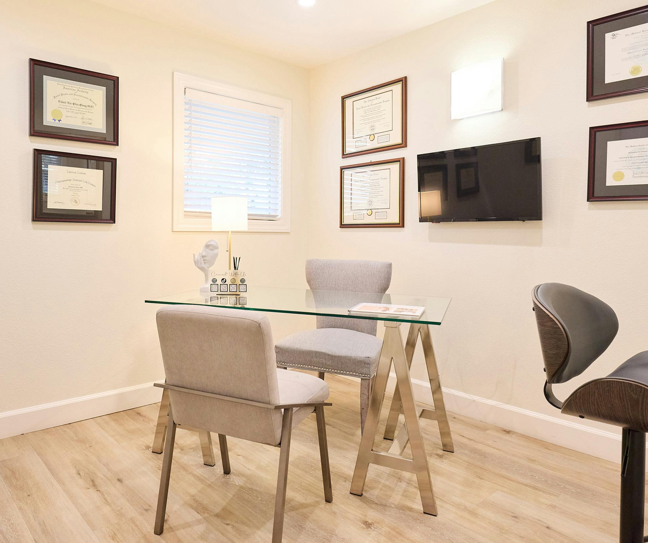 office desk and chairs