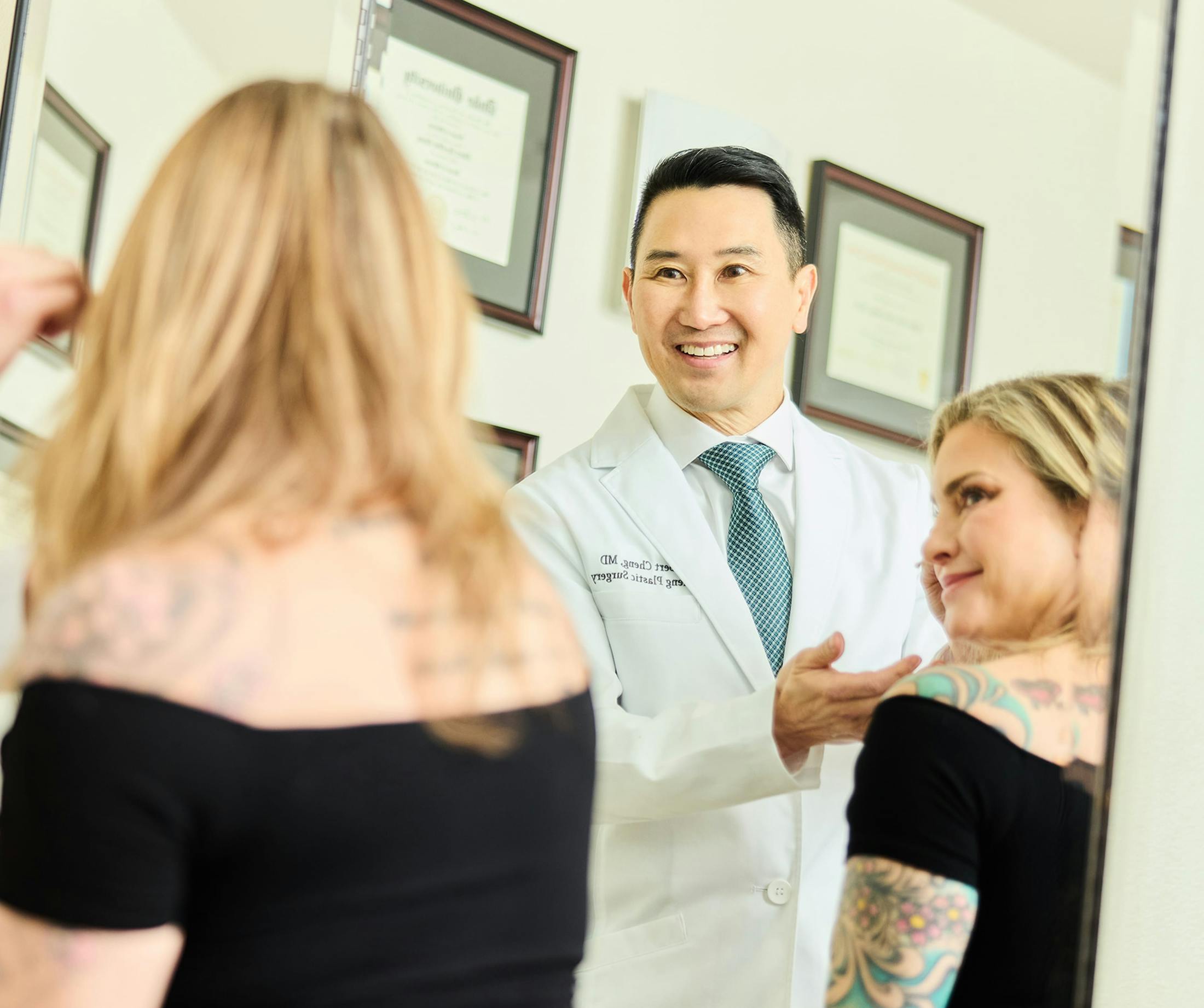 doctor and patient in mirror