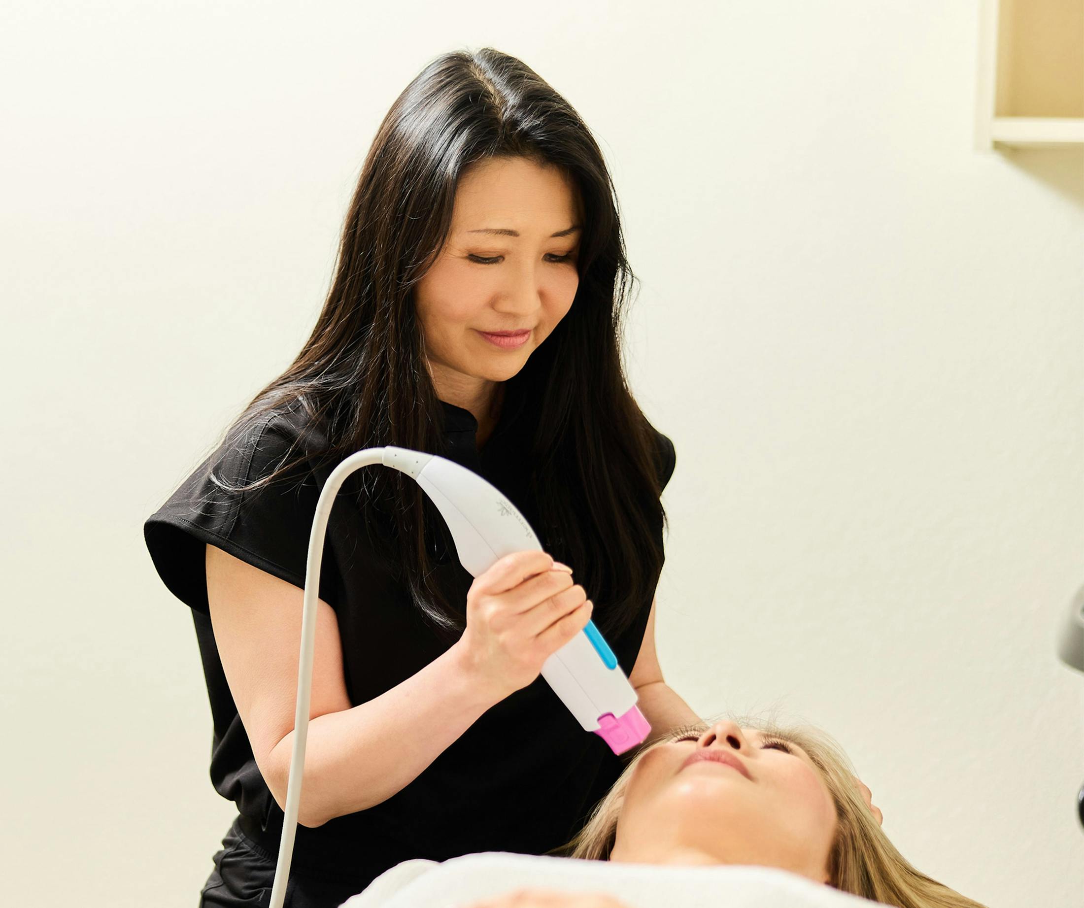 female doctor tending to patient