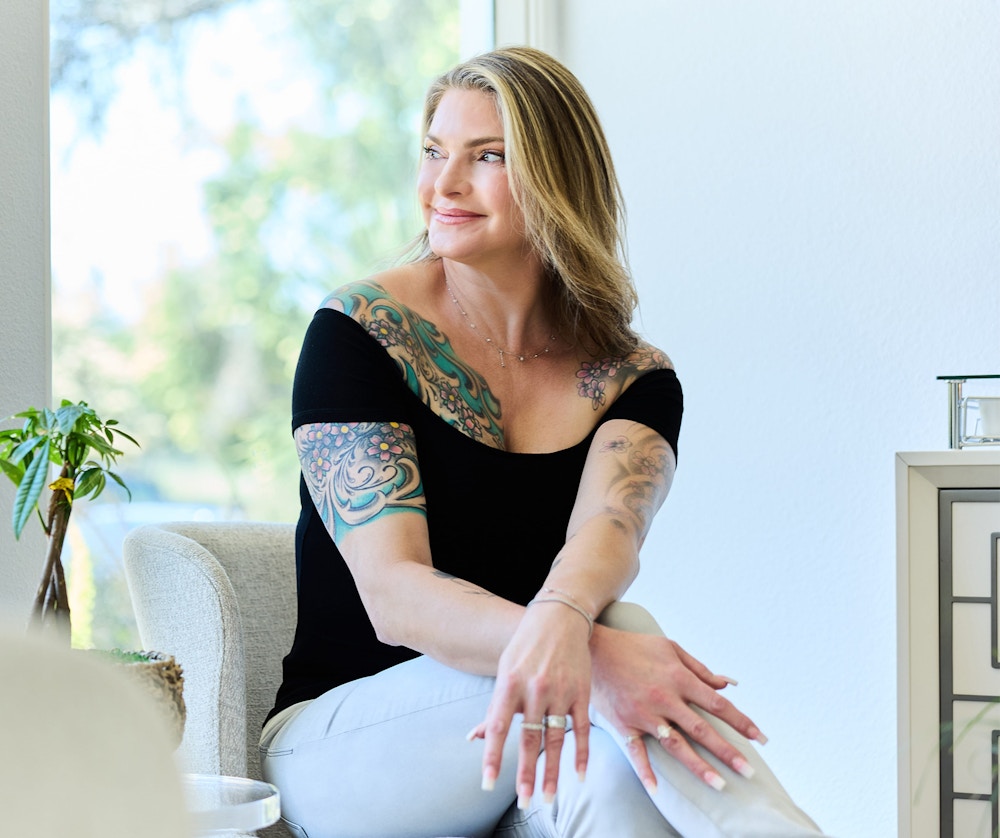 woman sitting in a chair