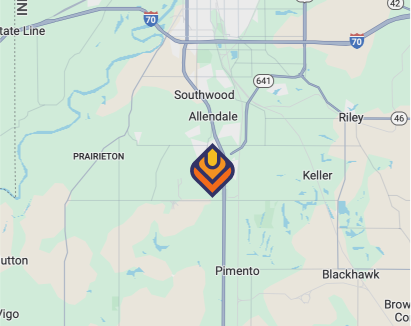 Map showing Terre Haute, Indiana