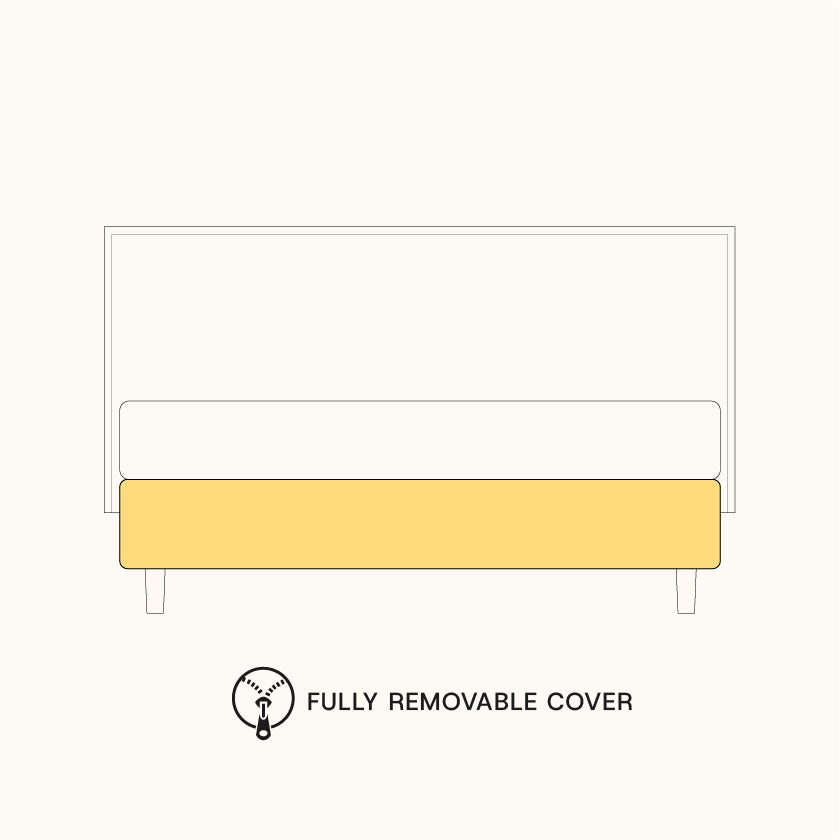 Straight bed frame
Classic and timeless, available in multiple colors and fabrics and designed to be customized with Dorsal's wide range of anatomical bed base (with legs).&nbsp;