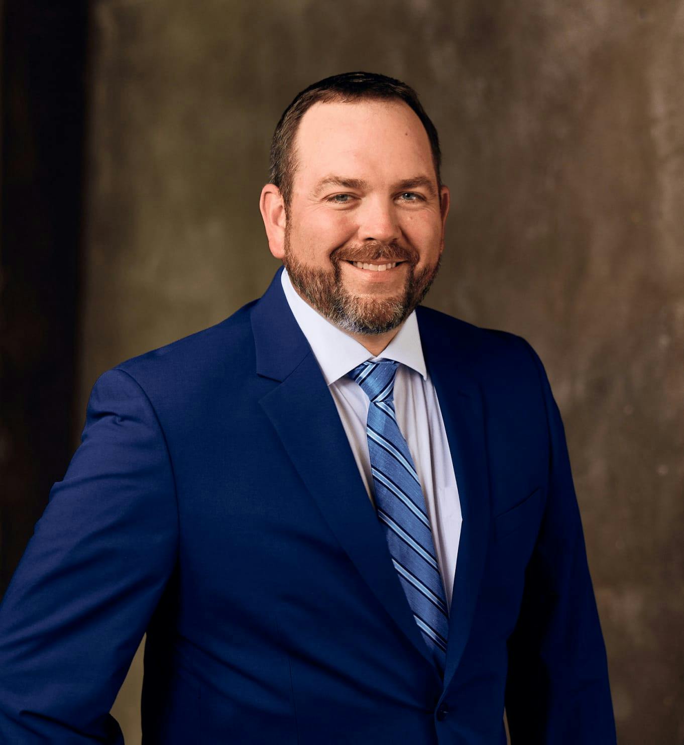 Man in a blue suit