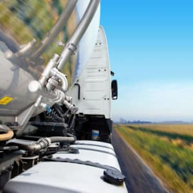 View from a semi truck