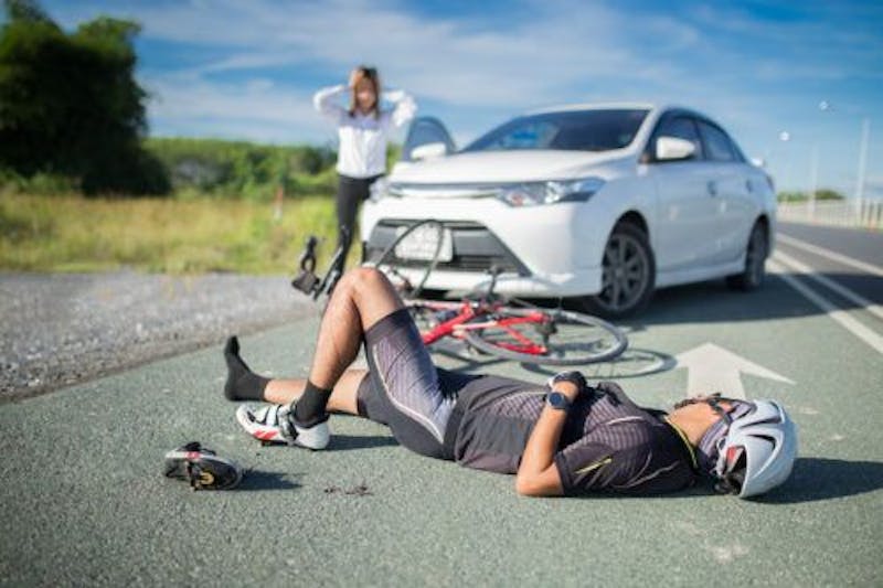 accident between a car and cyclist