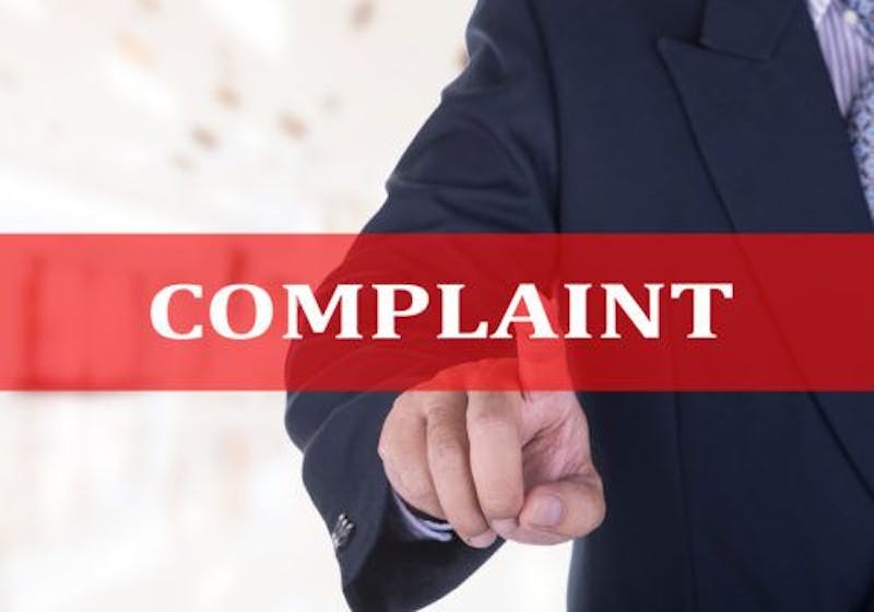 Compaint with a mans finger