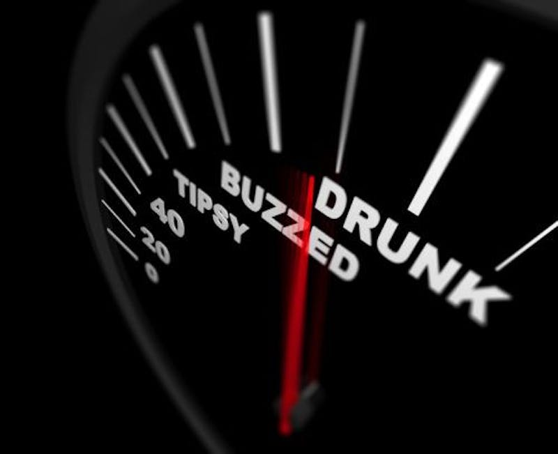 Speedometer with the word DRUNK at the top.