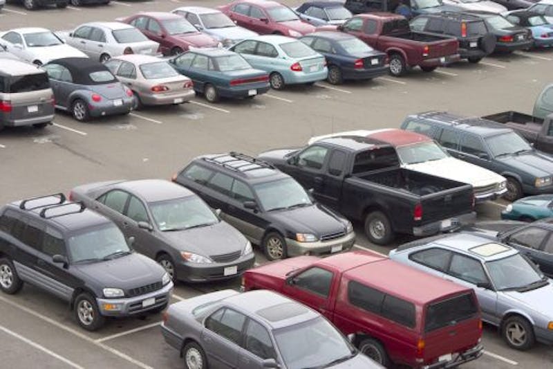 Cars in a parking lot