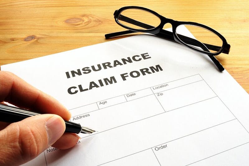 Insurance Claim Form being filled out
