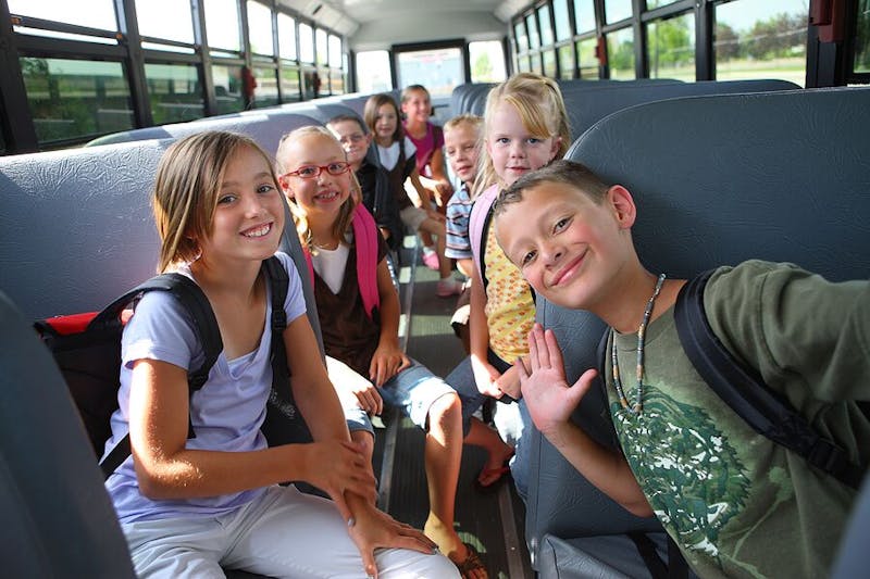 kids on a bus