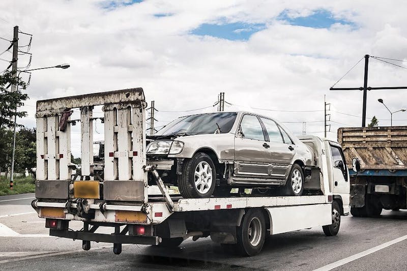 Car on a flatbed