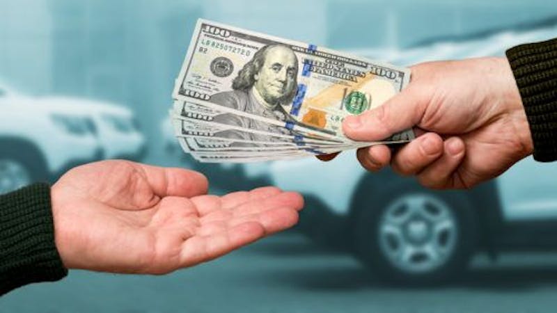 People exchanging money