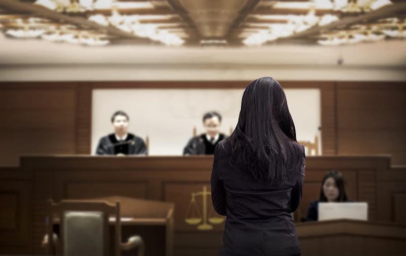 person in a court room