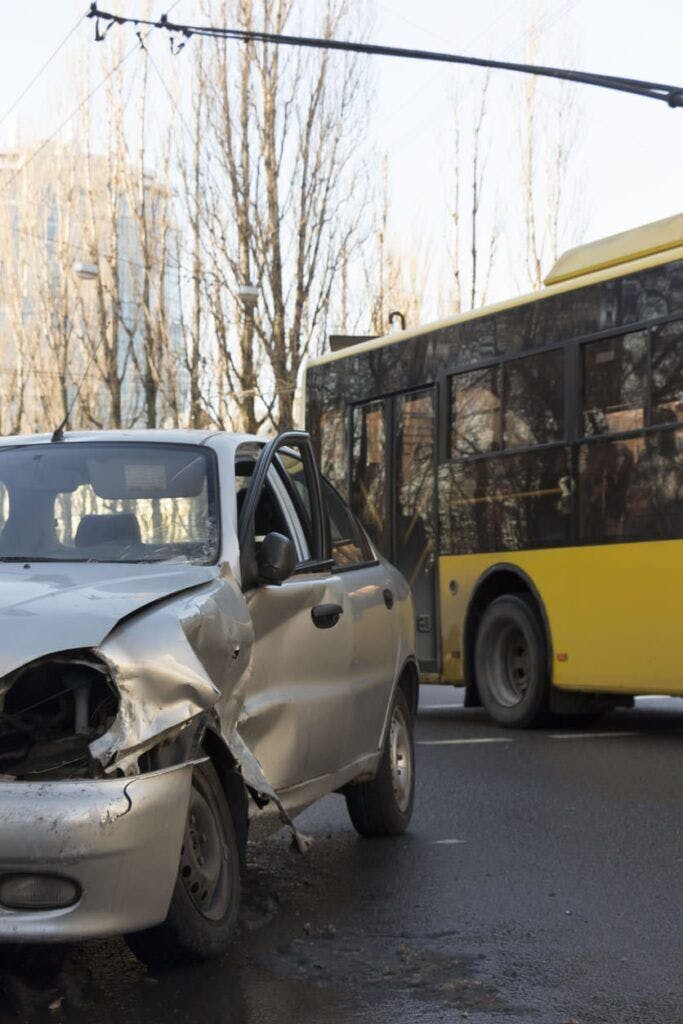 car and bus accident