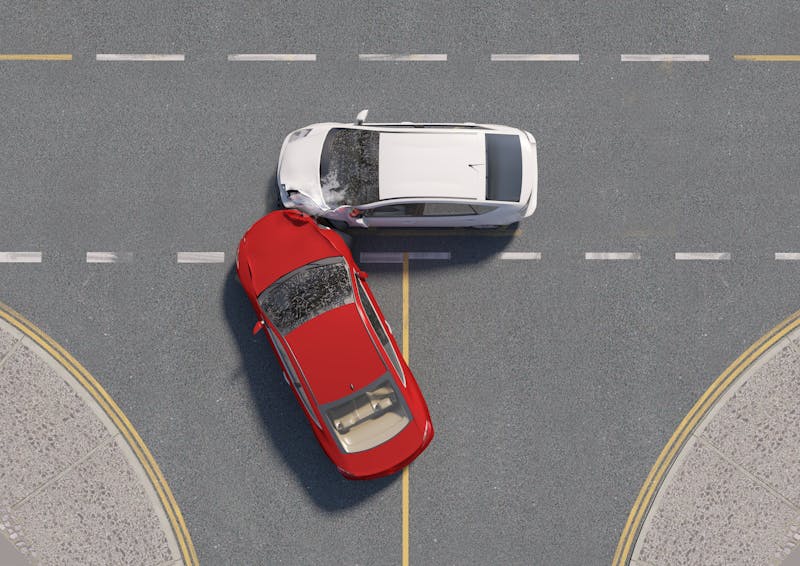 two Prius cars crashing