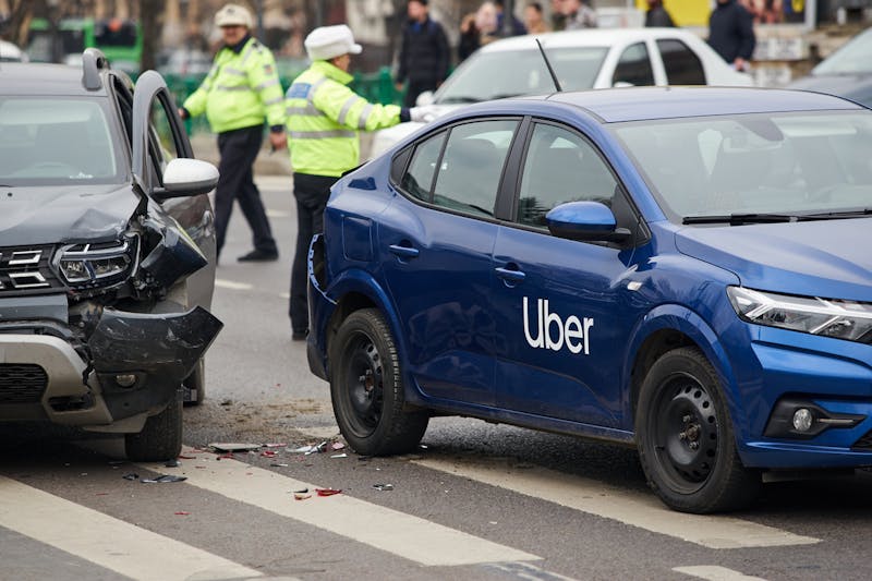 Car crash with uber driver