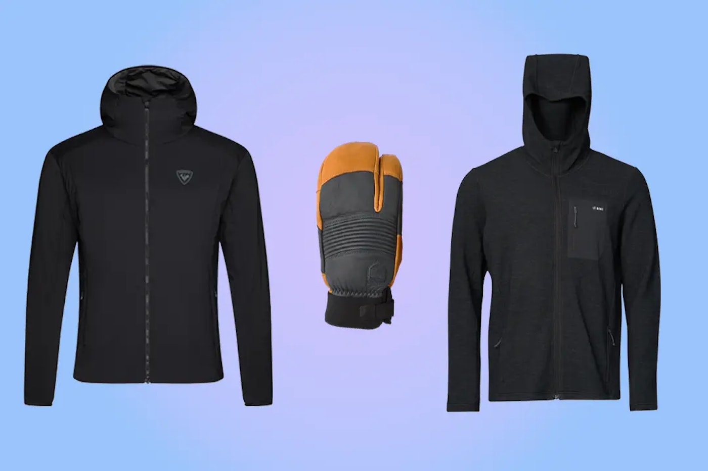Rossignol midlayer, Le Bent Base Layer and Hestra Glove