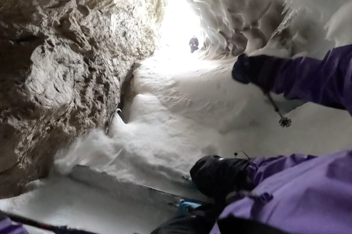 Dylan Dipentima Skis the Smallest Ice Cave Chute We've Ever Seen