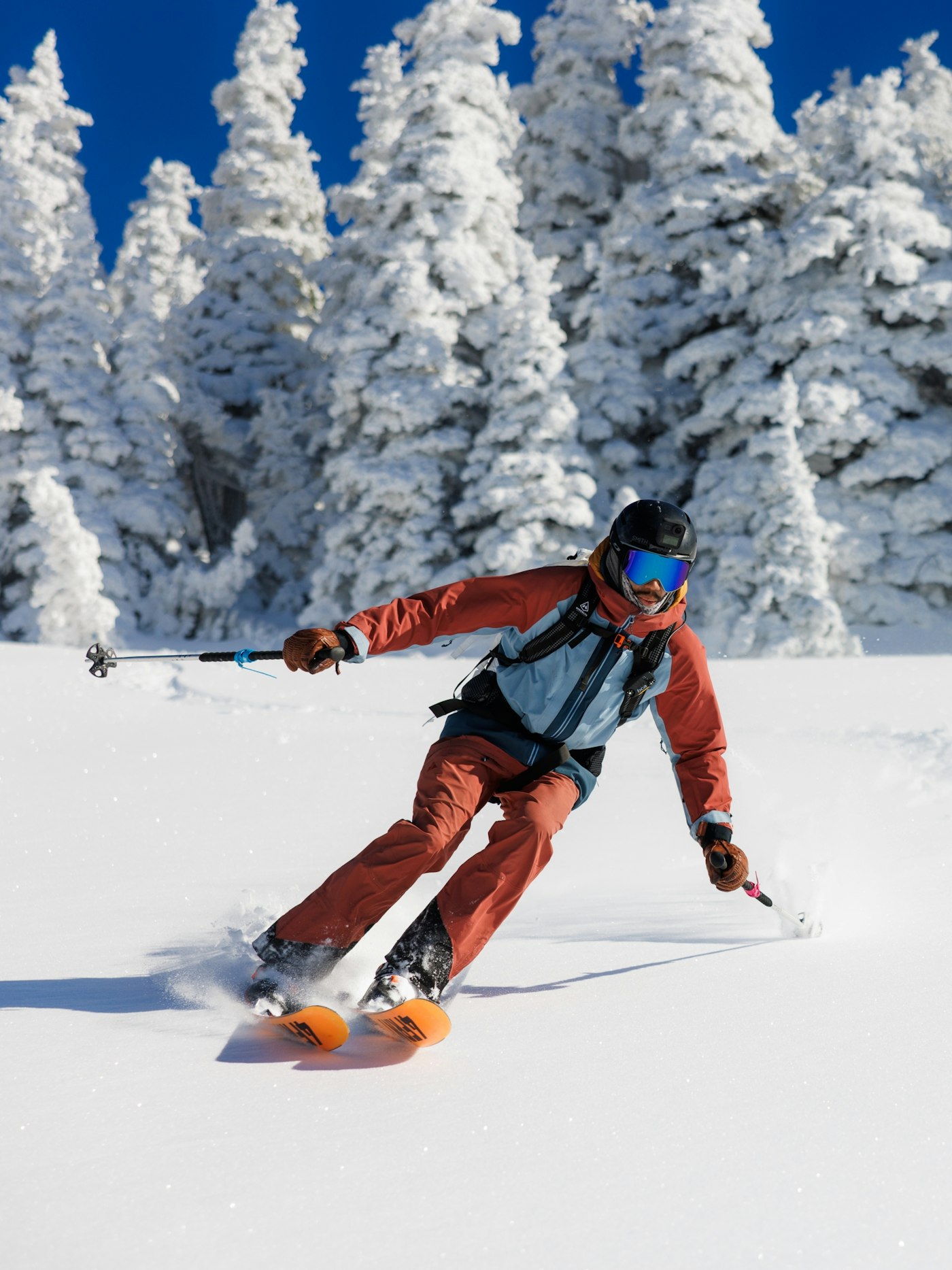 Mallory Duncan skis through deep snow
