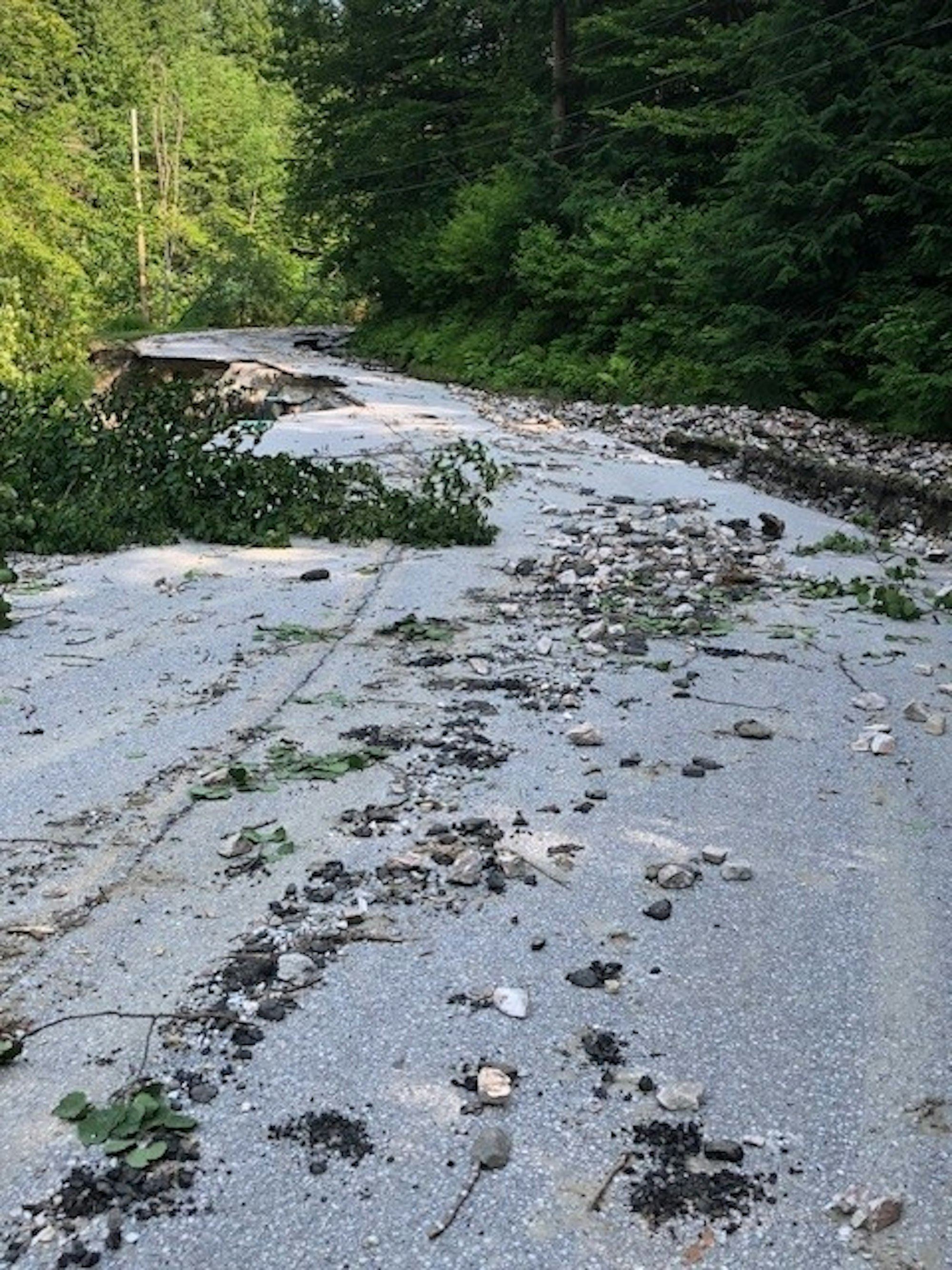Road in Ludlow, VT after a major flood