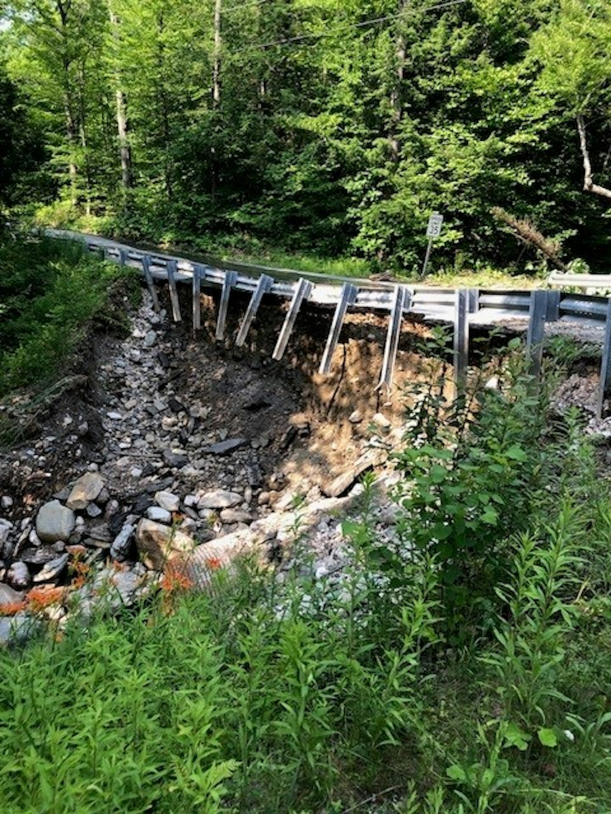 Road in Ludlow, VT, after a major flood