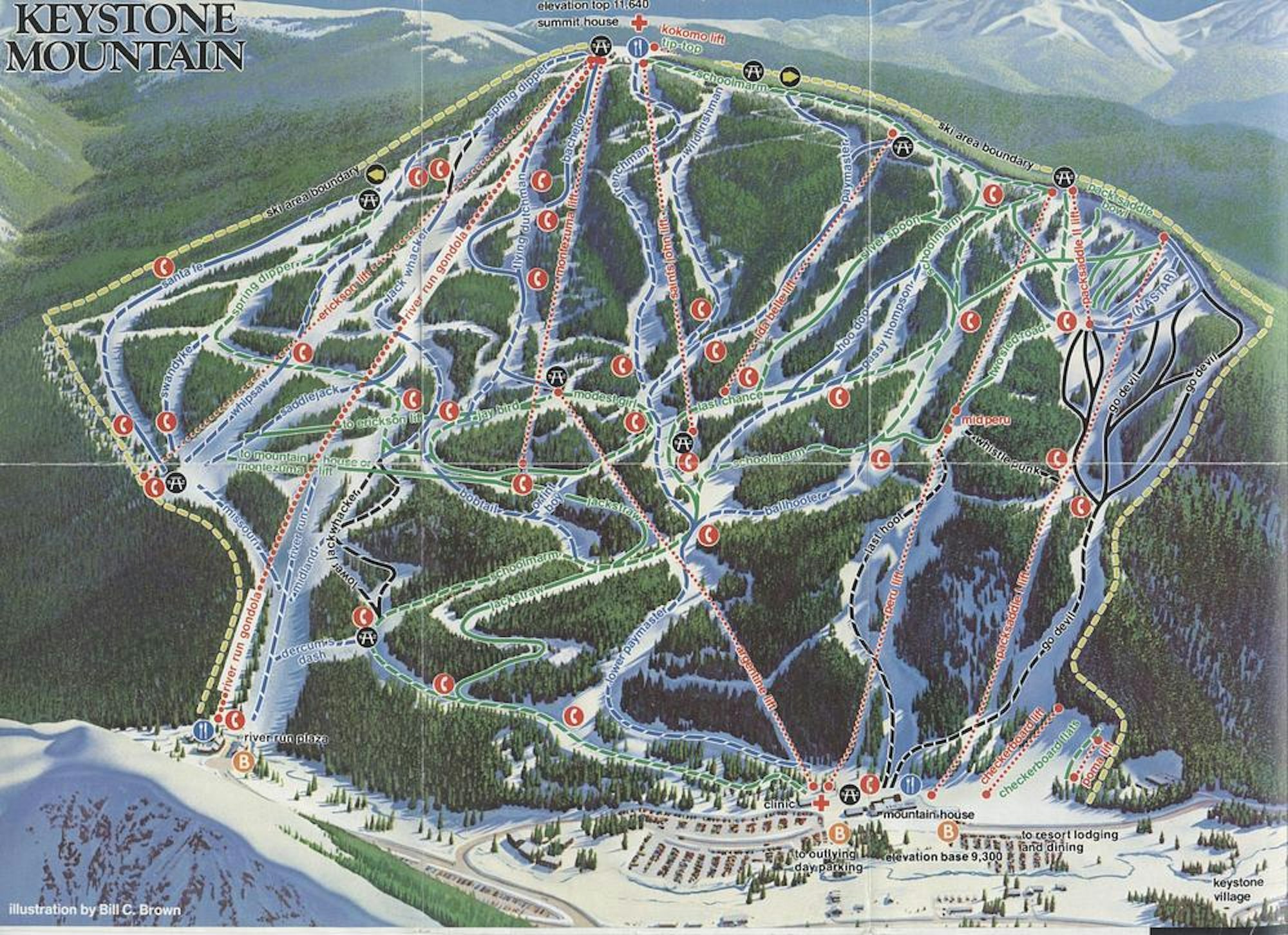 1984 Map of Keystone Ski Resort