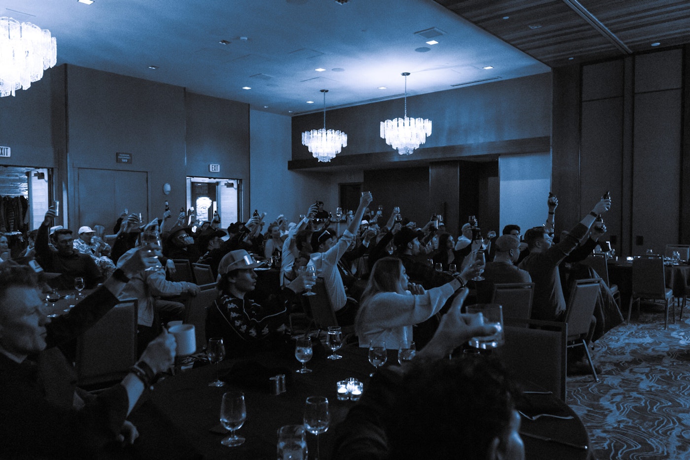 Group of people dancing in a bar
