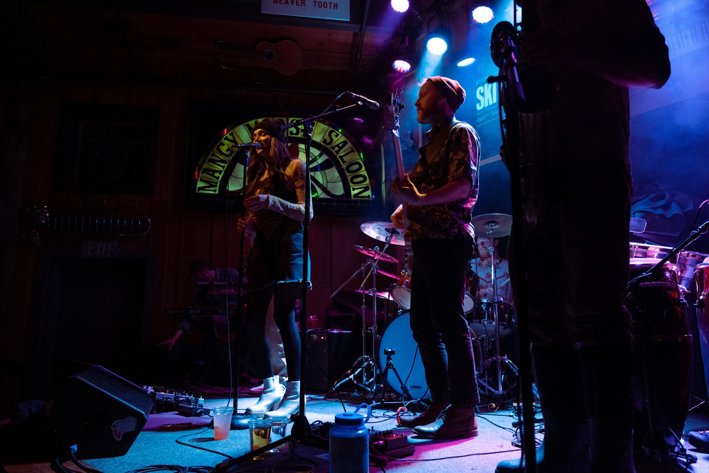 A band plays at the mangy moose saloon
