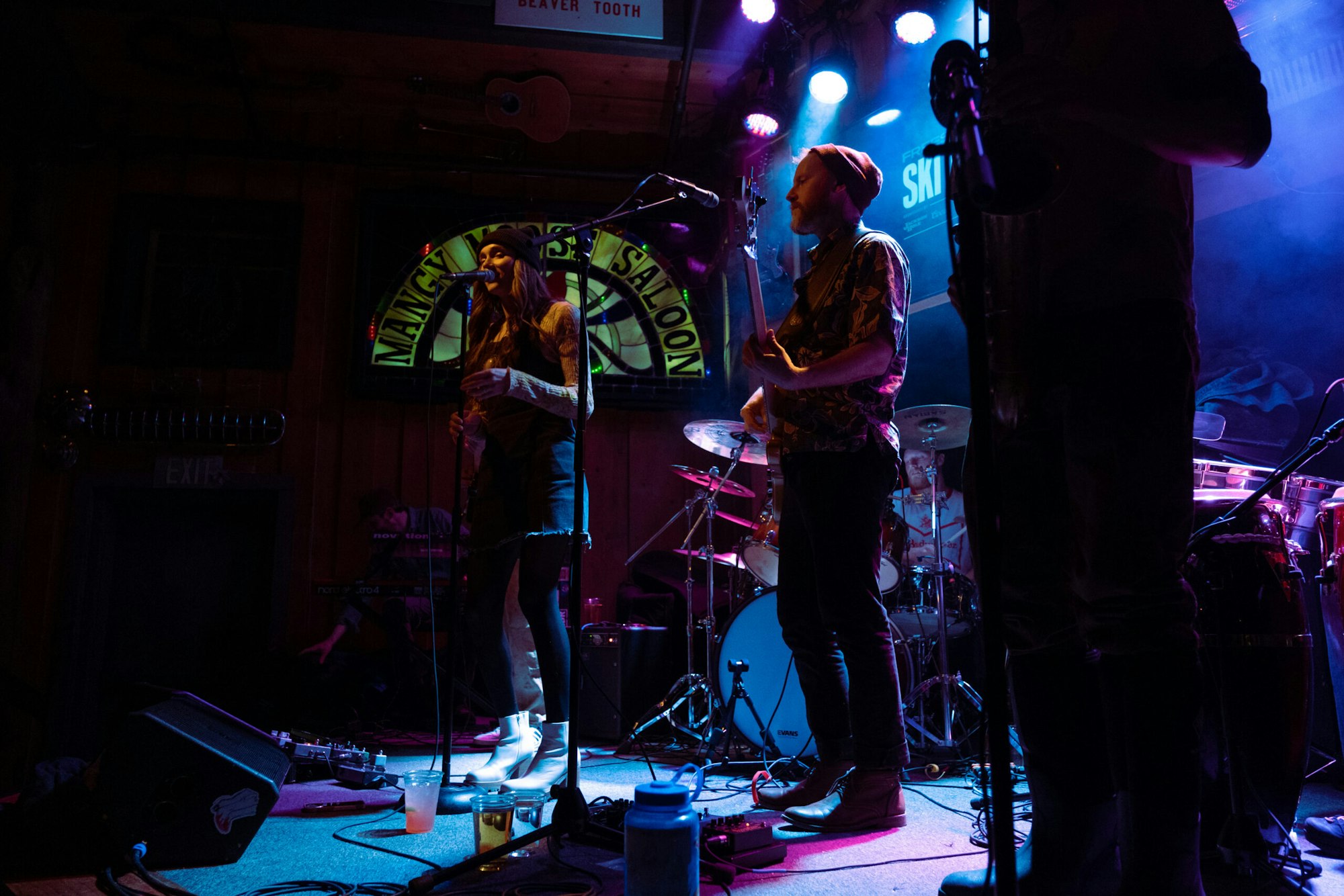 A band plays at the mangy moose saloon