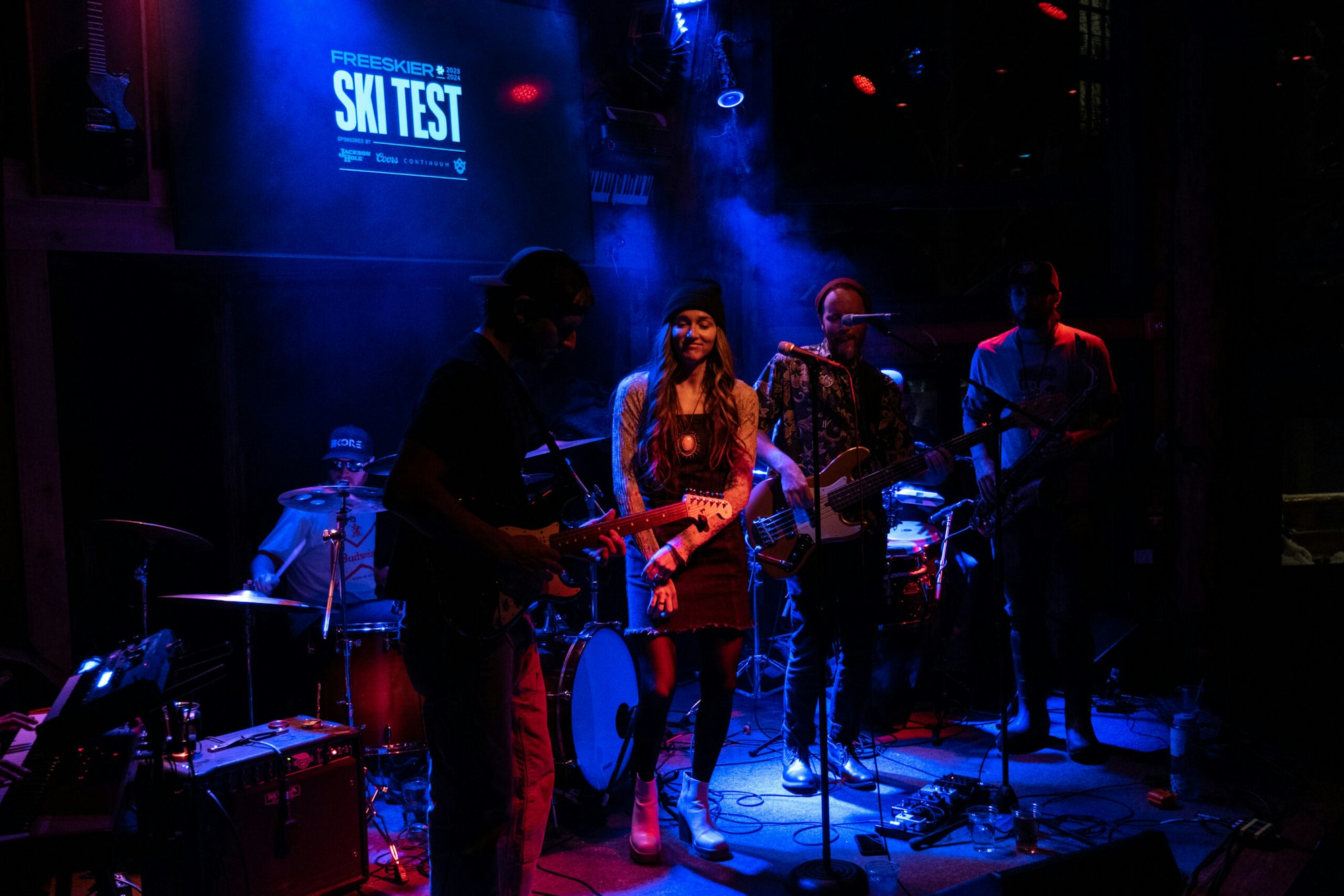 a band plays on stage at the mangy moose saloon