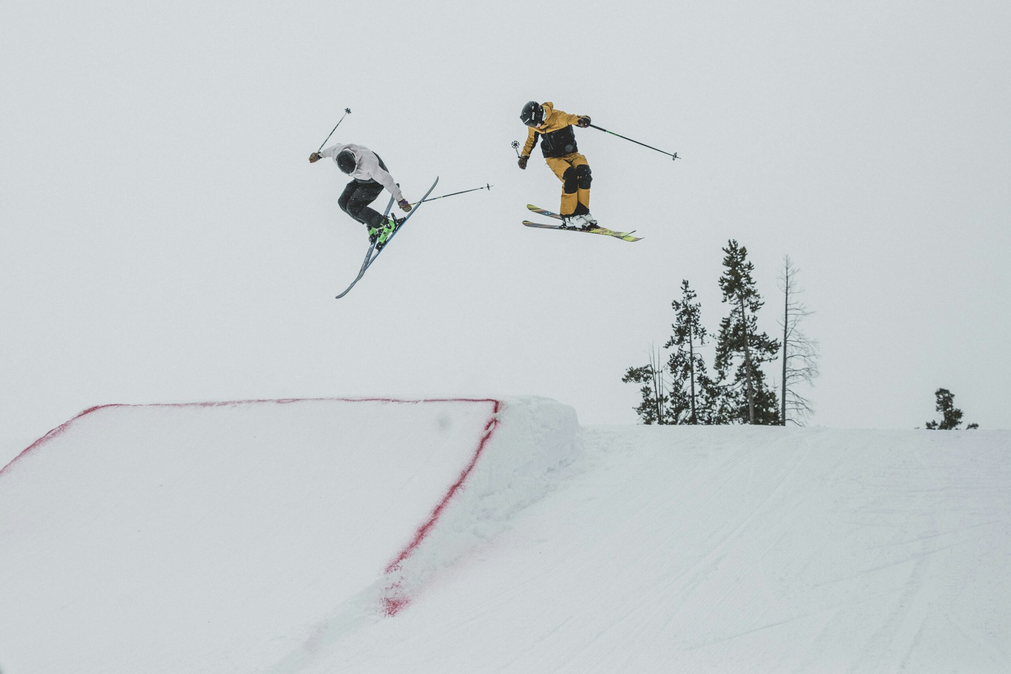 Skiera jump off a snow jump