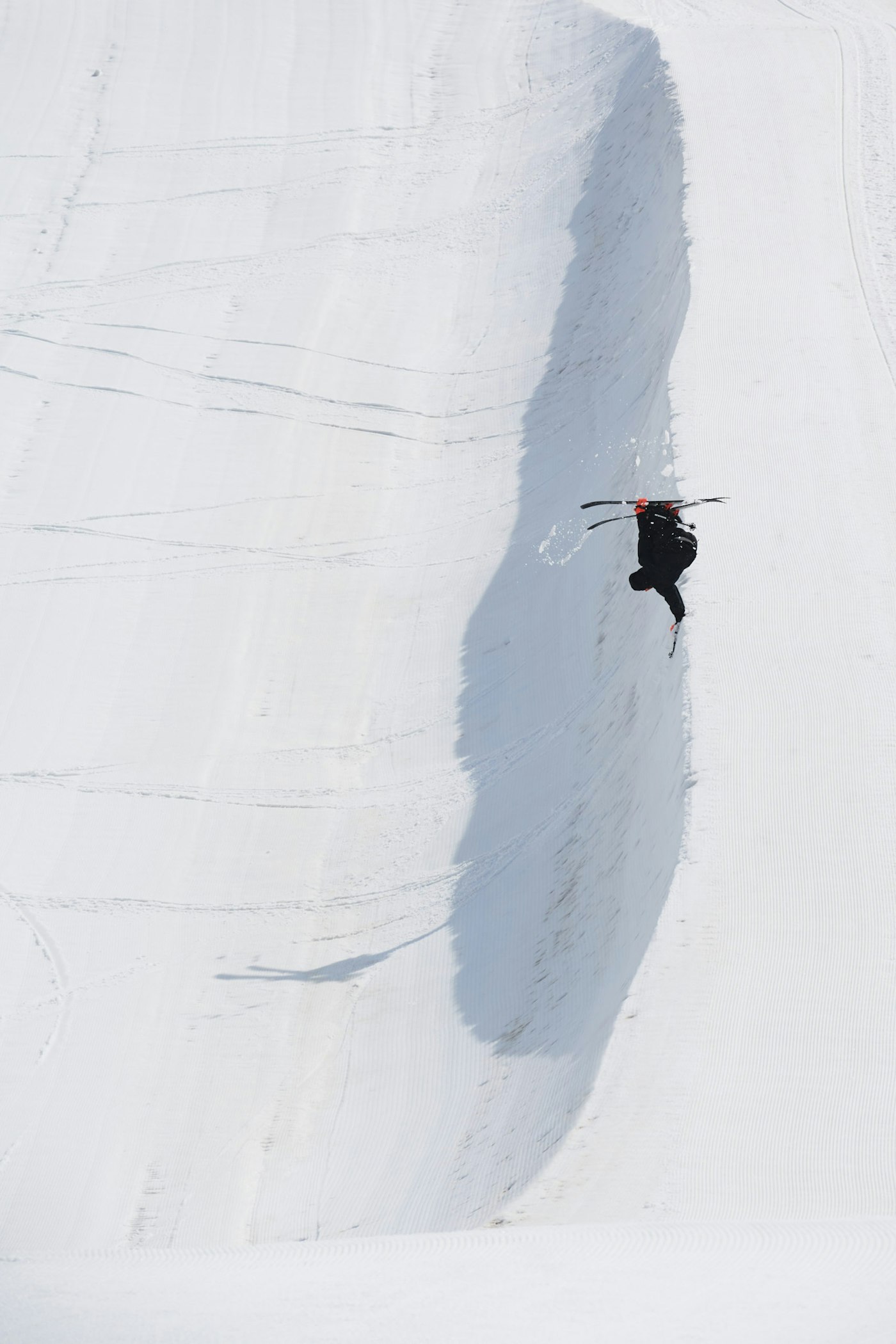Skier doing a Swiss hand plant