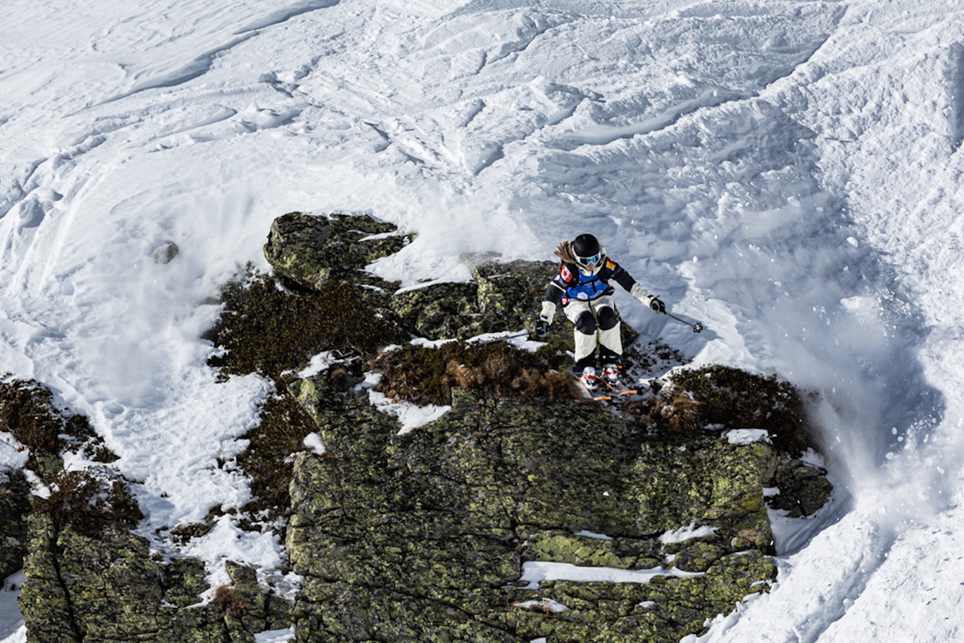 Skier Justine Dufour-Lapointe skiing on the Freeride World Tour