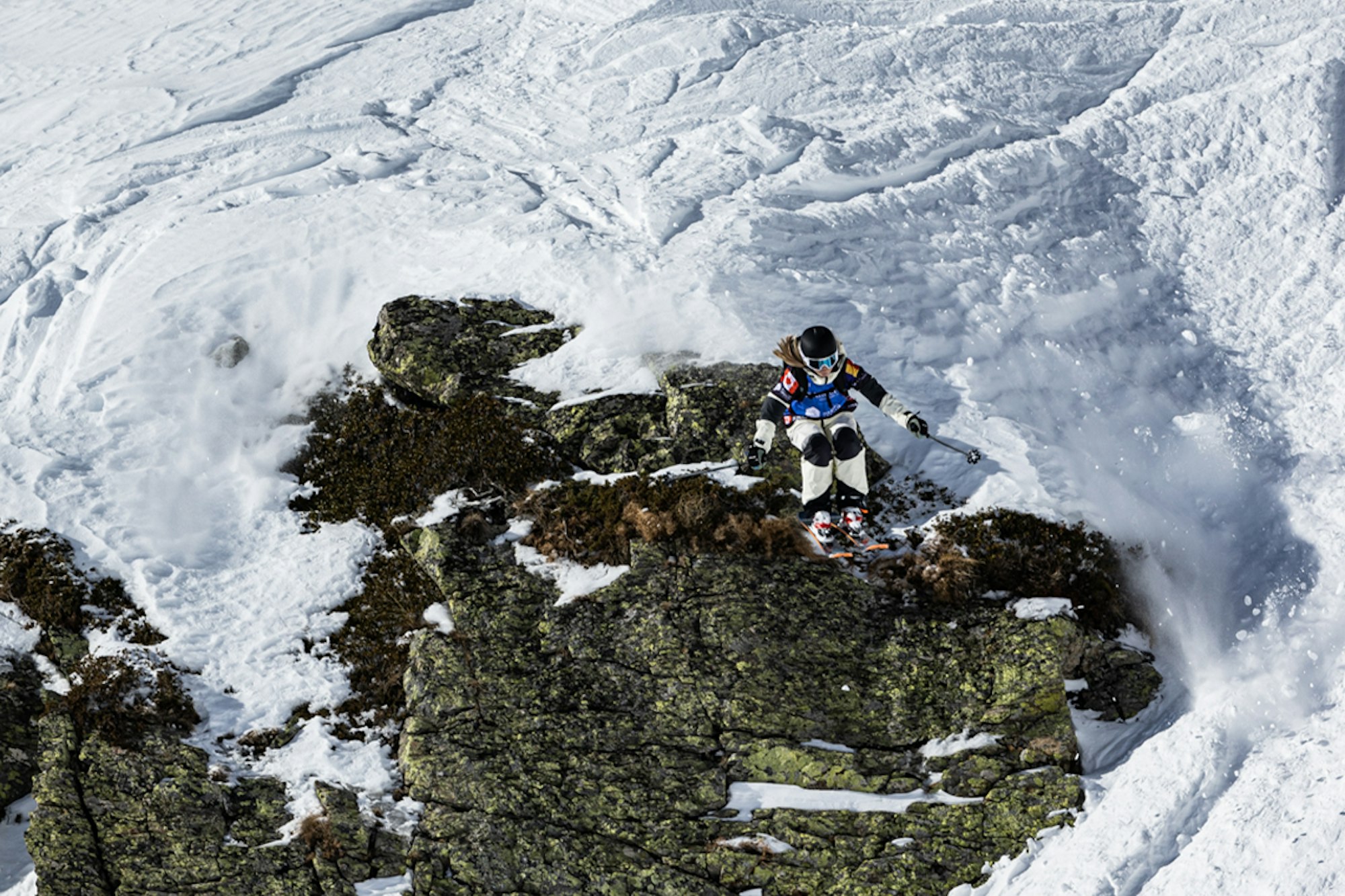 Skier Justine Dufour-Lapointe skiing on the Freeride World Tour