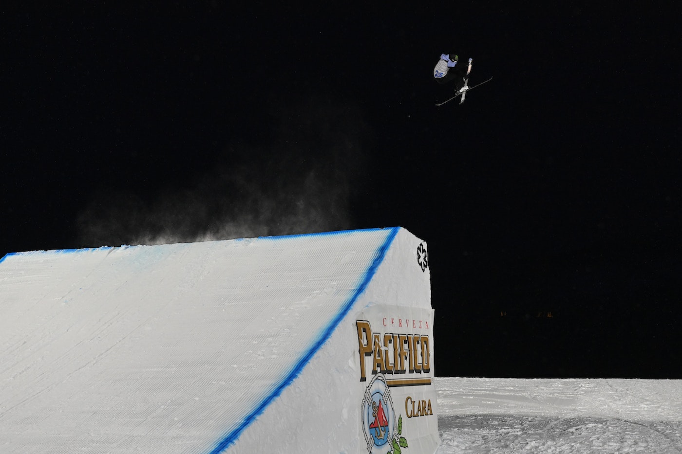 X games skier jumps off the big air jump