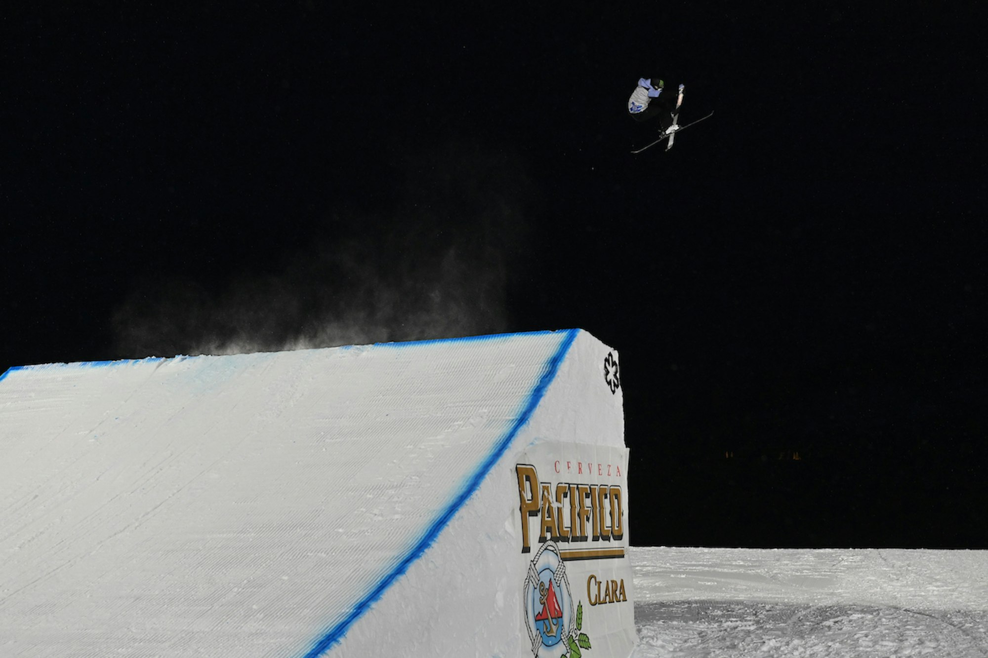 X games skier jumps off the big air jump